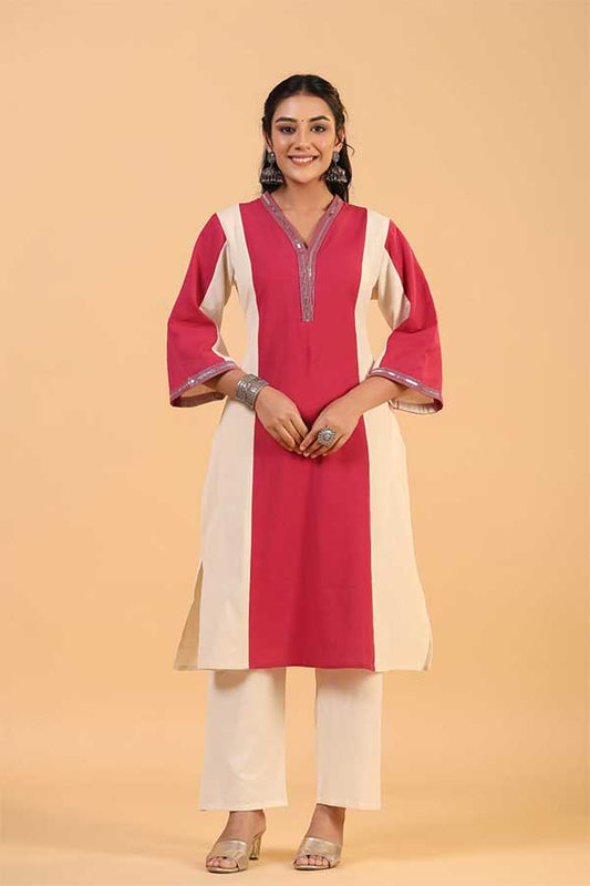 Urban Elegance: Contemporary Cotton Flex Kurta and Pant Set