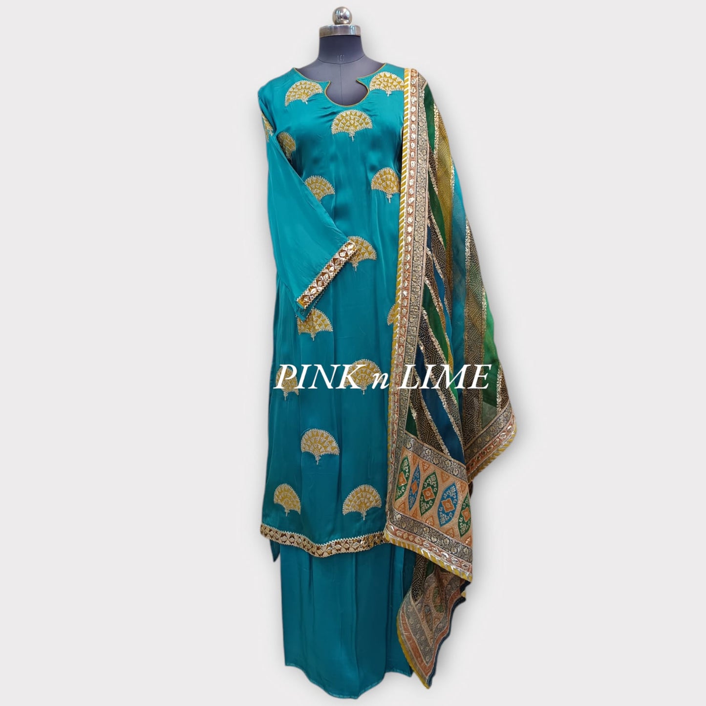 UNSTITCHED SUIT WITH SILK FABRIC DUPATTA IS ALSO SILK FABRIC, BOTTAM CLOTH FABRIC IS COTTON LINING