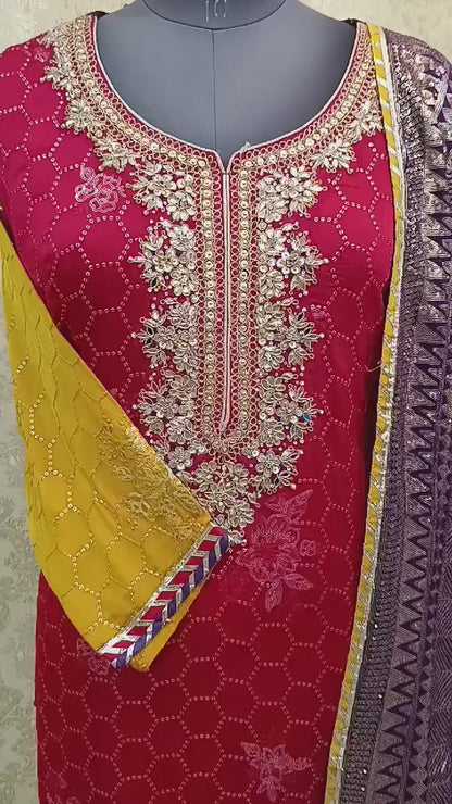 UNSTITCHED SUIT WITH BOTTAM FEBRIC AND DUPATTA